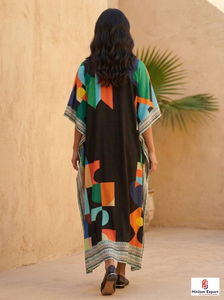 <b>Summer</b> Printed <b>Kaftan</b> Dress Women Loose Fit Comfortable Wear Lightweight Fabric Island Style Bulk Supply - Product Image 2