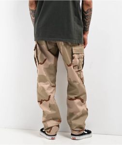 Men's Casual Flared Cargo Pants Mid-Waist Breathable Quick Dry Fleece Drawstring Closure Heat-Transfer Printed Logo <b>Stacked</b> Pant - Product Image 4