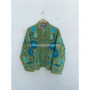 Suzani <b>Velvet</b> <b>Jacket</b> Handmade Floral Embroidery <b>Jacket</b> Boho Hippie <b>Jacket</b> Inside Cotton Iining <b>Jacket</b> <b>Women's</b> Winter <b>Jacket</b> - Product Image 1
