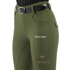 Leggings d'équitation robustes en 85 % polyester et 15 % élasthanne avec assise intégrale en silicone - Product Image 1