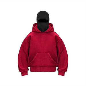 เสื้อฮู้ดฟลีซแบบมีฮู้ดสองชั้นสำหรับขายส่ง พร้อมฮู้ดคลุมหน้า อุ่นสบาย เหมาะสำหรับฤดูใบไม้ร่วงและฤดูหนาว สำหรับผู้ชาย รับสกรีนโลโก้ตามแบบ - Product Image 3