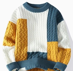 Pull en laine tricoté pour homme, col zippé 1/4, anti-rétrécissement, couleur unie, manches longues, avec logo personnalisé, idéal pour l'automne - Product Image 6
