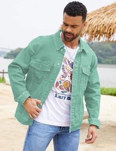 Vestes en jean pour hommes, style streetwear, design tendance, collection 2025, manches longues, décontractées, vente en gros - Product Image 4