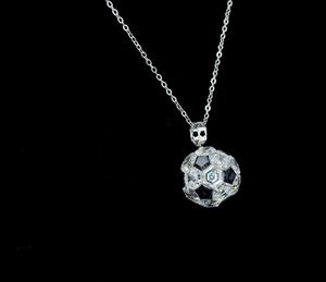 Colgante de Esfera de Diamante Creado en Laboratorio con Corte Hexagonal de 20CT, Oro Blanco de 14K, Corte Brillante Blanco y Negro, Engaste Invisible, Collar de Regalo - Product Image 6