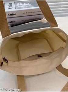 EcoDari Canvas Tote <b>Bag</b> <b>Medium</b> <b>Size</b> Letter Print Top Handle Daily Shopping <b>Bag</b> - Product Image 3