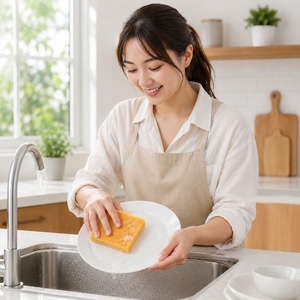 Éponge de cuisine en nylon souple, tampon à récurer absorbant pour la vaisselle, les verres et les ustensiles de cuisine - Product Image 3