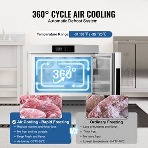 Attrezzatura di Refrigerazione per Cucine Commerciali, Congelatore Rapido da 32 L/1,1 Piedi Cubi, Congelatore a Pozzetto con 4 1/3 Vassoi, Congelatore a Raffreddamento Rapido - Product Image 4