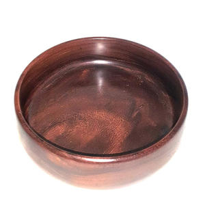 Ensemble de 2 bols de service en bois de manguier massif de forme ronde pour collations à salade de fruits, table à manger de cuisine et décor de fête - Product Image 6