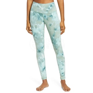 High Waisted Full Length Yoga <b>Leggings</b> With Cloud Print Seamless Spandex Nylon Pants For <b>Women</b> - Product Image 2