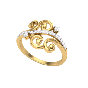 แหวนทองสไตล์วินเทจลายสลักและลายคลื่น - เครื่องประดับแฟชั่นปรับแต่งได้สำหรับเป็นของขวัญ - Product Image 1