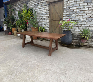 Mesa de madera reciclada marrón rústica, mueble de salón con vitrina de vidrio para uso doméstico, procedente de Vietnam. - Product Image 6