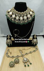 Conjunto nupcial étnico de aleación blanca Royal con Kundan, gargantilla chapada en oro pesado, colección premium hecha a mano para compromiso, boda, regalo o fiesta - Product Image 4