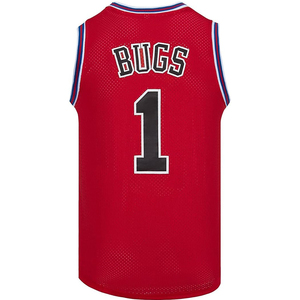 Maillot de basket Bugs Bunny noir en mesh sans manches pour homme, col rond, numéro 1, imprimé sérigraphié, vêtement d'équipe - Product Image 2