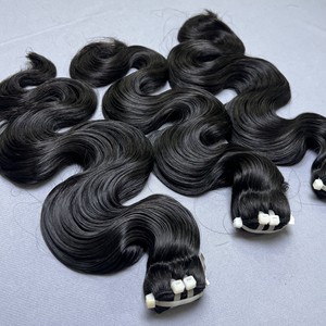10A estándar crudo brasileño cutícula completa alineada cabello crudo cuerpo negro onda Genius máquina de trama doble dibujado Paquete de Qhair - Product Image 2