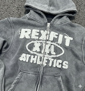 <b>Top</b> Quality Oversized Hoodies New Design <b>Distressed</b> Embroidery Logo Streetwear Drop Shoulder Unisex Acid Wash Zipper Hoodies - Product Image 6