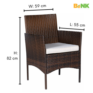 Ensemble de meubles d'extérieur en osier 3 pièces modernes pour le jardin ou l'appartement pour le salon - Product Image 6