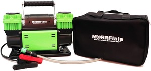 Compresseur d'air portable à double cylindre 10,6 CFM + Kit de gonflage et dégonflage de pneus Quad+ 4 avec tuyau – Convient aux empattement jusqu'à 155 pouces - Product Image 3