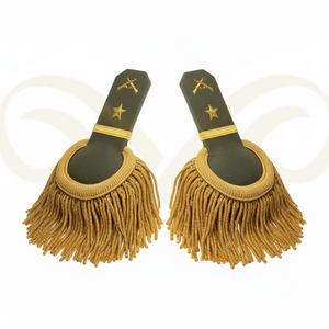 Epaulettes Ajustables con Flecos de Hilo Dorado y Verde Personalizados para Equipos de Defensa Personal y Uniformes Ceremoniales - Product Image 4