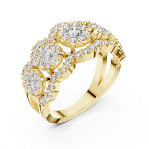 แหวนทองคำ 14K ประดับเพชรทรงกลมเพาะเลี้ยงสำหรับผู้หญิง สวมใส่ได้ทุกวัน |   เพชรที่เพิ่งเพาะเลี้ยง - Product Image 4