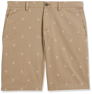 Pantalones Cortos Bermuda para Hombre, Color Caqui, de Algodón Estampado con Anclas, Cintura Media, Estilo Casual, Transpirable, Tejido, con Bolsillos y Cierre de Botones - Product Image 5