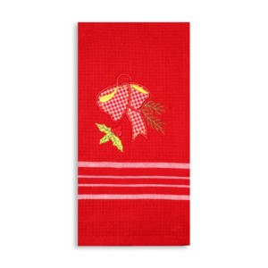 Nouvelle serviette de cuisine de Noël au design tendance en rouge, magnifique broderie, serviette de cuisine pour Noël. - Product Image 2