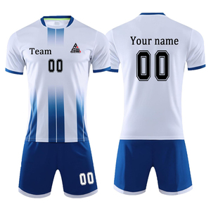 Uniforme de Fútbol para Hombre de Manga Corta con Cuello en V, 100% Poliéster, Impresión por Transferencia de Calor, Transpirable y de Secado Rápido, Servicio OEM Personalizado con MOQ Bajo - Product Image 4