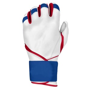 Split Finger Baseball Gloves White Red <b>Blue</b> Synthetic Hook And Loop Closure Adult Right Handed All Seasons - Product Image 3