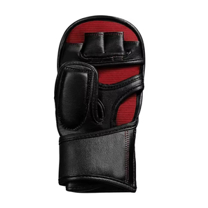 Custom Premium Leather MMA Grappling Gloves – Open Palm Sparring & Martial Arts Fighting Gloves with Hook & Loop <b>Wrist</b> <b>Strap</b> - Product Image 2