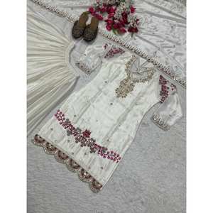 Ropa de fiesta de trabajo con bordado pesado Top-Bottom y Dupatta para vestidos de Graduación - Product Image 1