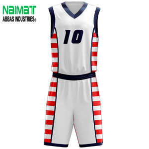 Ensemble d'uniformes de basketball personnalisés par sublimation, maillot d'entraînement respirant à col en V et short, vêtements de sport à séchage rapide pour hommes - Product Image 1