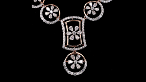 Conjunto de Collar y Aretes de Lujo con Diamantes Cultivados en Laboratorio con Corte de Pera y Baño de Oro Rosa |   Joyería Nupcial de Plata para Regalo de Aniversario de Bodas - Product Image 4