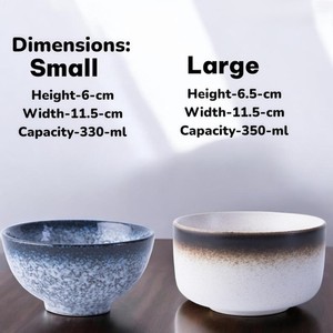 Customized Japanese Ceramic Dining Bowl and Nordic Salad Bowl Suitable for Home Creative Restaurant <b>Tableware</b> Bowl Set of 2Pcs - Product Image 2