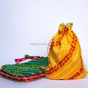 Bandhej imprimer Potli sac mariage indien demoiselles d'honneur Haldi Mehendi Sangeet faveur événements festifs retour cadeaux pendaison de crémaillère faveur - Product Image 3
