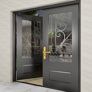 Puerta de Entrada de Hierro Forjado a Medida: Diseño de Seguridad de Acero de Primera Calidad que Combina Protección Resistente y Arte Contemporáneo - Product Image 3