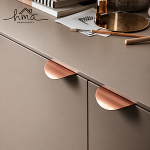 Rose <b>Gold</b> Brass Edge <b>Pull</b> Handle Solid Brass Cabinet <b>Drawer</b> Wardrobe Kitchen Cupboard Modern Concealed Furniture <b>Pull</b> - Product Image 1