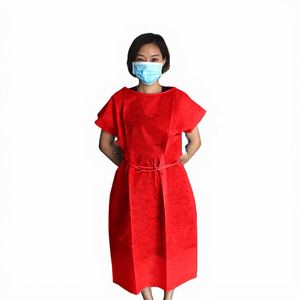 Robe d'hôpital à manches courtes pour patiente avec ceinture, robe d'allaitement d'été pour femme, robe à col rond pour femme - Product Image 4