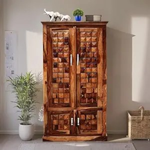 Sheesham Wood Geometric <b>Cabinet</b> Handcrafted Wholesale India Moradabad - Product Image 1