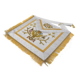 Tablier en cuir du 33e Degré du Rite Écossais, broderie main Ailes en levant, drapeaux de tous les pays, haute qualité, pour usage en cathédrale - Product Image 3