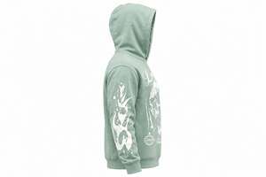 Top Selling Trendy Fleece Hoodie <b>Skull</b> Graphic Print Loose Outerwear Premium Cotton Fleece Unisex Oversized Streetwear Apparel - Product Image 4
