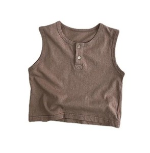 T-shirt sans manches décontracté en coton écologique à séchage rapide, col rond - Product Image 1