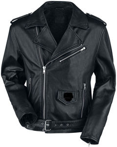 Gatsby <b>Black</b> <b>Men</b> Biker Jacket Customizable Genuine Cowhide with Aniline Zipper <b>Real</b> Sheepskin Leather Winter Style - Product Image 1