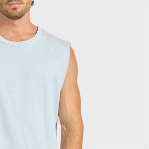 Débardeur sans manches pour homme, col rond, couleur unie, tricoté, décontracté, bleu clair - Product Image 4
