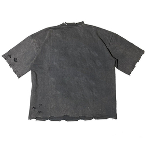 T-shirt en coton premium surdimensionné, teint et délavé à l'acide, style streetwear décontracté et épais - Product Image 2