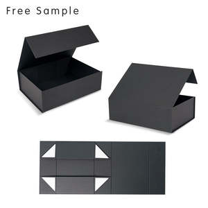 Boîte cadeau de luxe avec fermeture magnétique personnalisée, boîte en carton rigide pliable noire, emballage de qualité supérieure, boîte cadeau en papier - Product Image 5