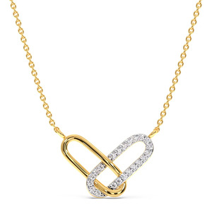 Interwoven Loop Diamond <b>Necklace</b> with Sleek Two Tone Crossover and Modern <b>Infinity</b> Inspired Design - Product Image 1