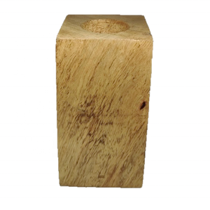 Candelabro de madera grande con forma de Pilar Natural, personalizado, marrón claro, decoración hecha a mano para el hogar, relleno de cera - Product Image 1