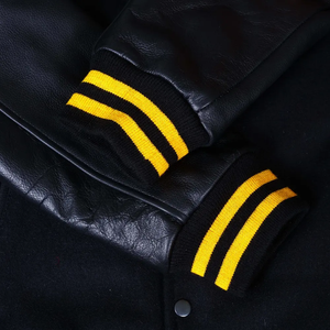 Veste universitaire brodée sur mesure avec logo au dos, patch en chenille premium, veste Letterman avec corps en laine et manches en cuir - Product Image 5