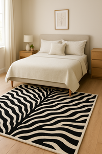 Handmade Modern Abstract Wool Rug Custom Size black and white Carpet for Home Living Room Bedroom Picnic Floor <b>Mat</b> - Product Image 4