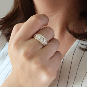 IGI/GIA Lab Grown Cut Diamond Unisex Fine White Gold Vintage 14k Yellow Wedding/Bague de fiançailles Anniversaire en acier inoxydable - Product Image 4