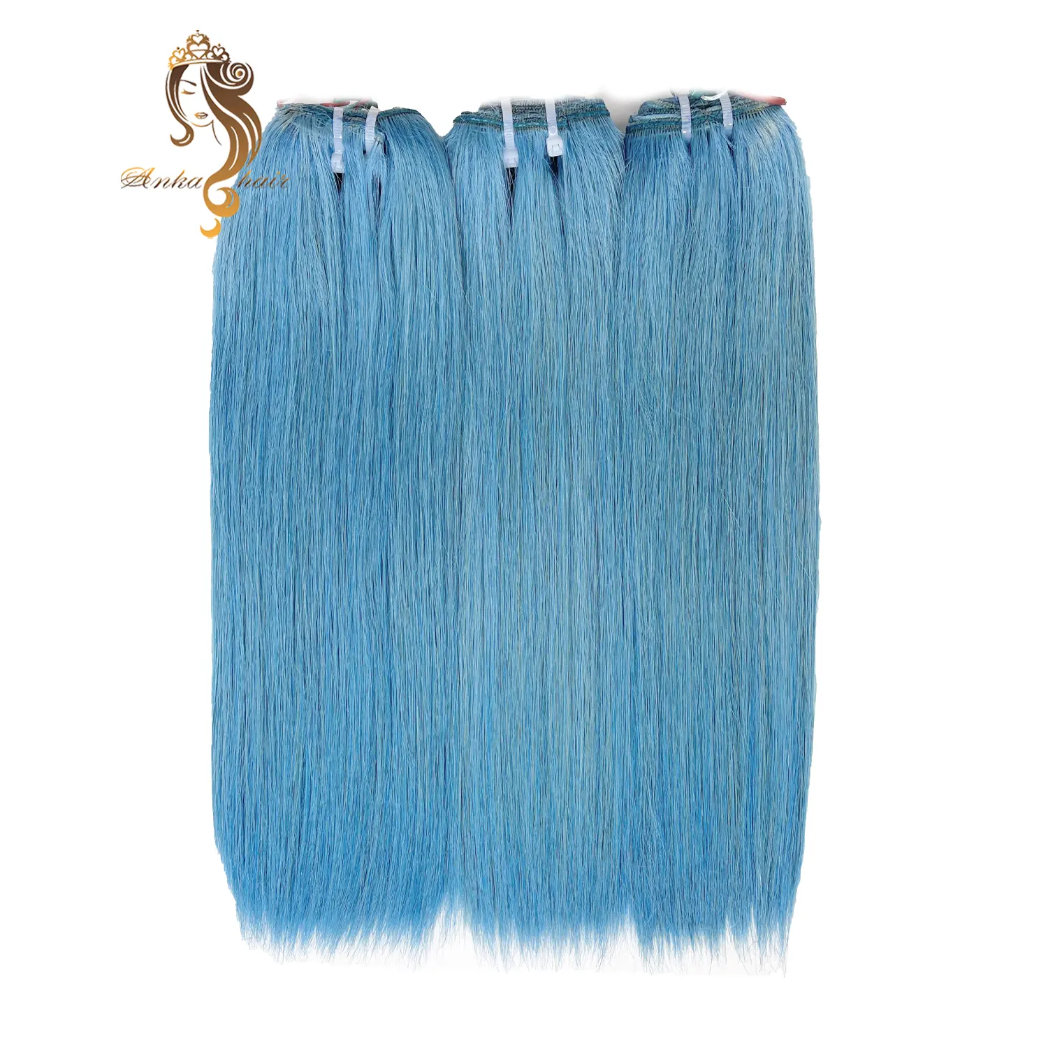 Top Product Bone Straight Weft Hair Blue Color Virgin Human Hair Good Reviews From Buyers